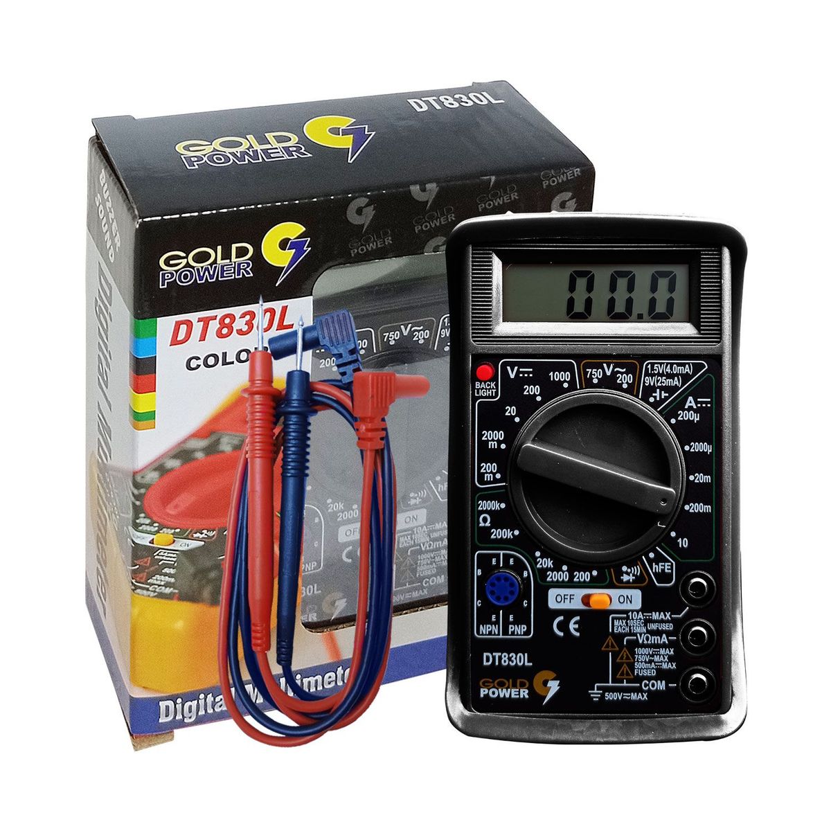 GENERICO - Multímetro Digital DT-830LBK GOLD POWER