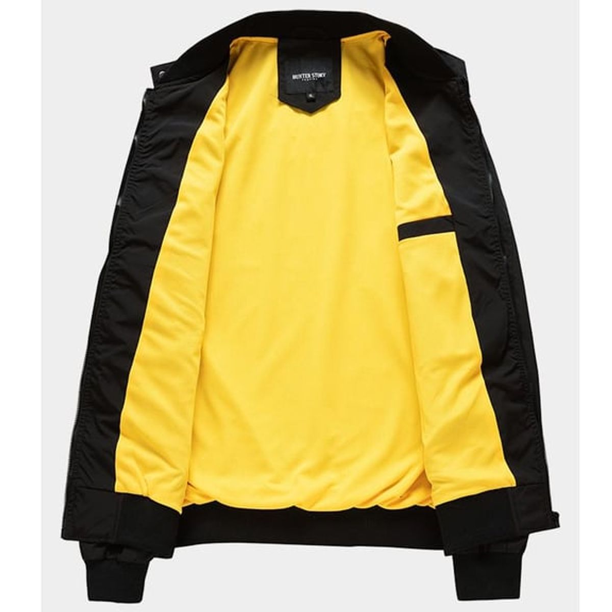 GENERICO - Chaqueta de hombres bombardero hombres casuales-negro