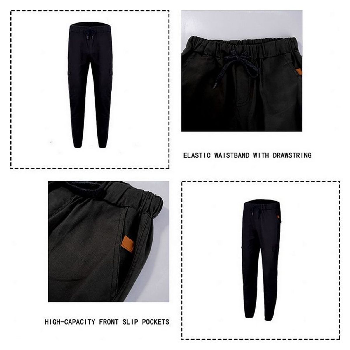 VATYERTY - Pantalón para hombre - Negro