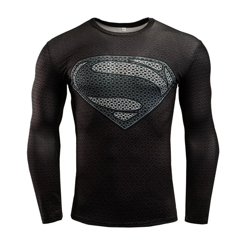 VATYERTY - Superman sport shirt hombres 3d imprimir camisetas de running - negro