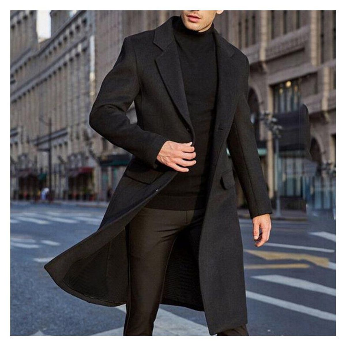 VATYERTY - Abrigo cortavientos lisa de otoño e invierno chaqueta para hombre