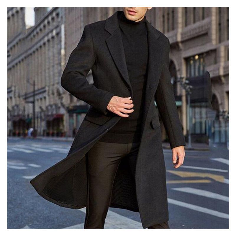 VATYERTY - Abrigo cortavientos lisa de otoño e invierno chaqueta para hombre