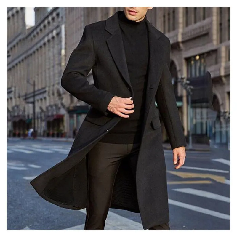 VATYERTY - Abrigo cortavientos lisa de otoño e invierno chaqueta para hombre