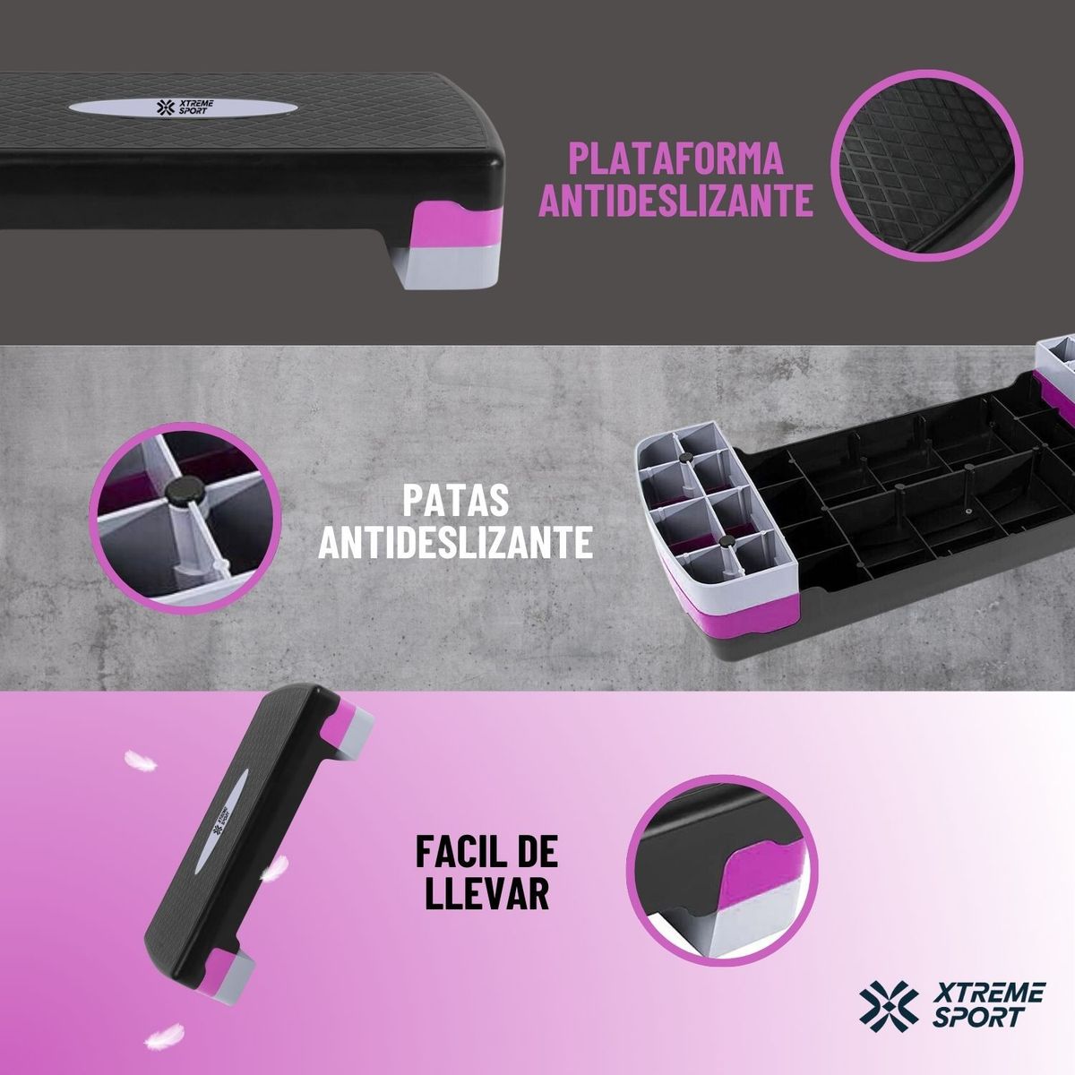 XTREME SPORT - Step Aerobicos de Ejercicios 2 Alturas