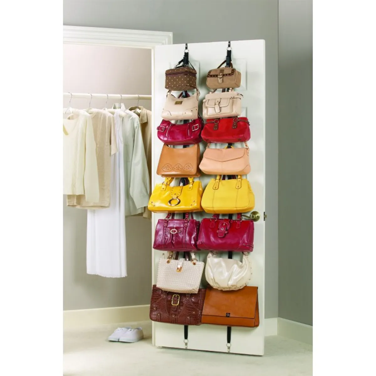 KAST PE - Productos Rack Organizador Colgador Carteras Gorros 7 Ranuras NEGRO