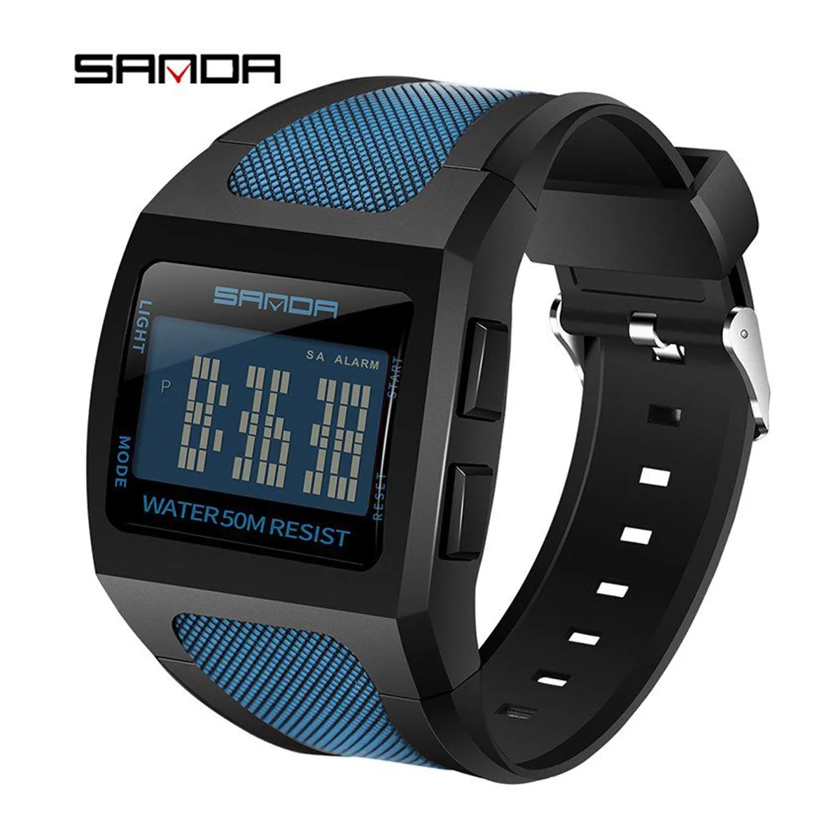VATYERTY - Sanda 222 reloj digital cuadrado impermeable deportivo hombre azul