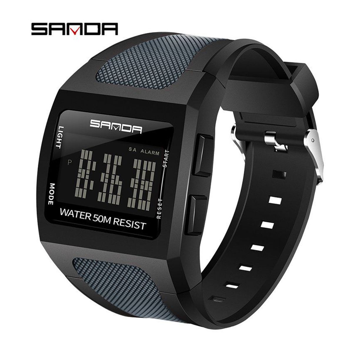 VATYERTY - Sanda 222 reloj digital cuadrado impermeable deportivo hombre negro