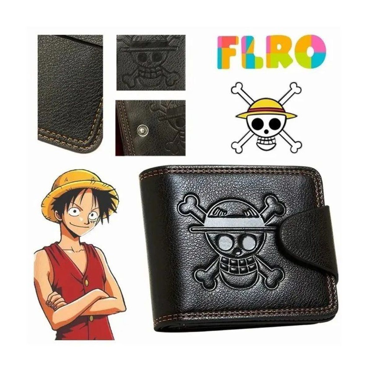 VATYERTY - Cartera de one piece luffy anime alta calidad