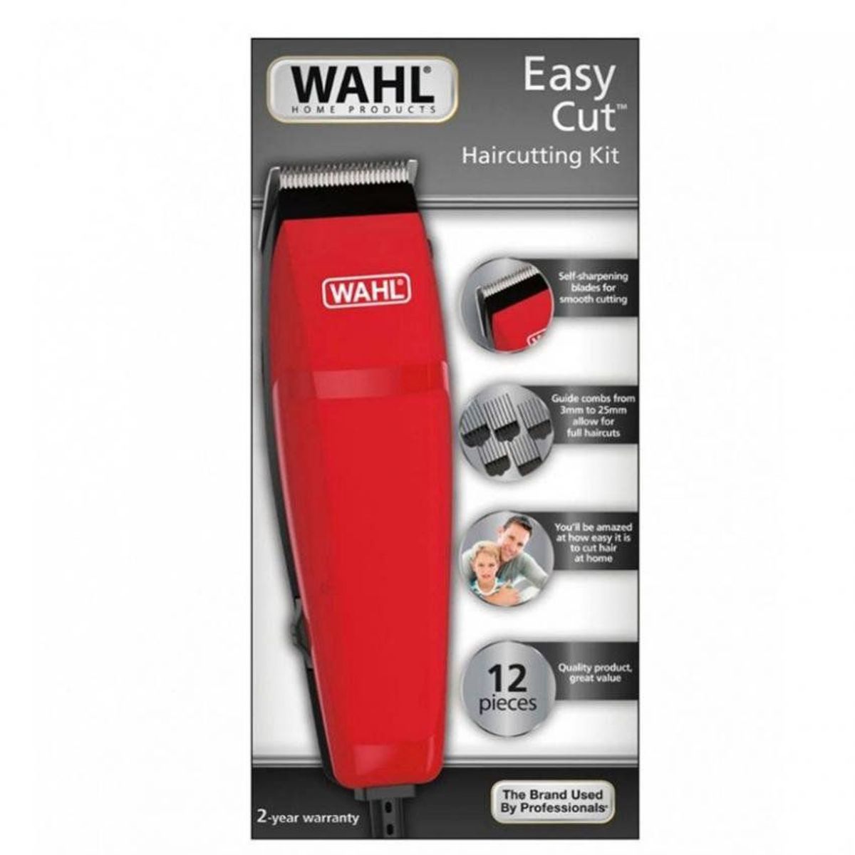 WAHL - Maquina corta cabello whal profesional easy cut + kit 9 piezas