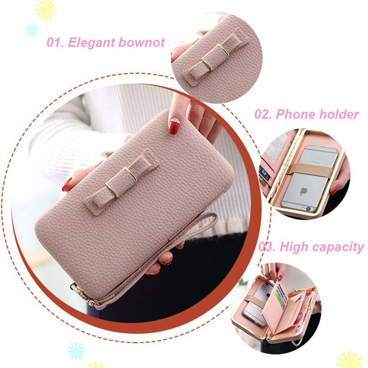 VATYERTY - Cartera celular dama moda iphone samsung lg