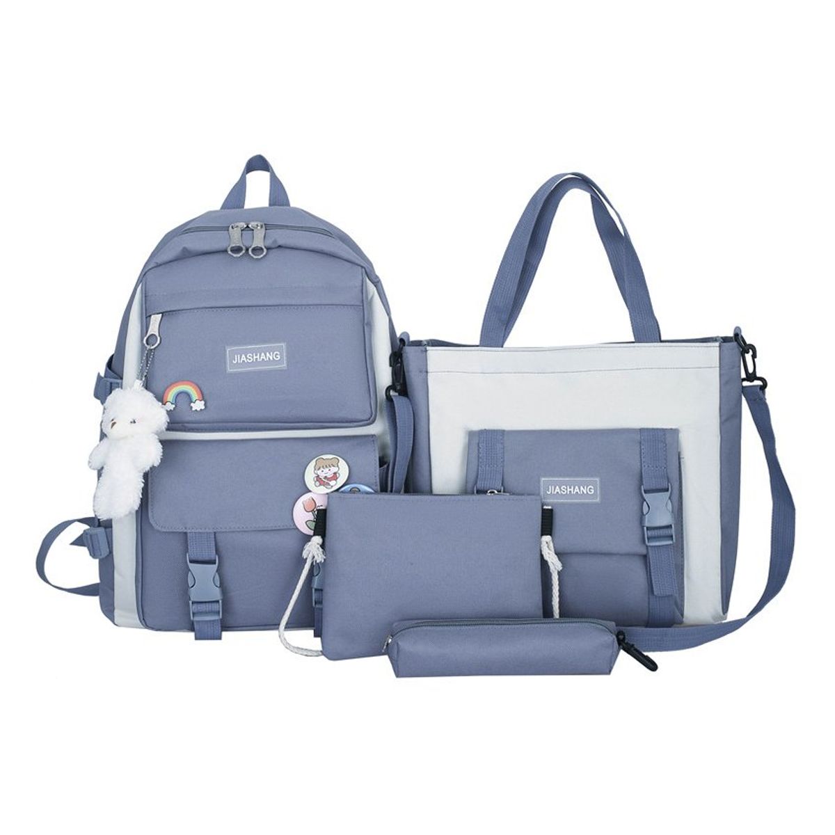 VATYERTY - Set 5 mochila bolsas escolar estudiante lapicera tote lona