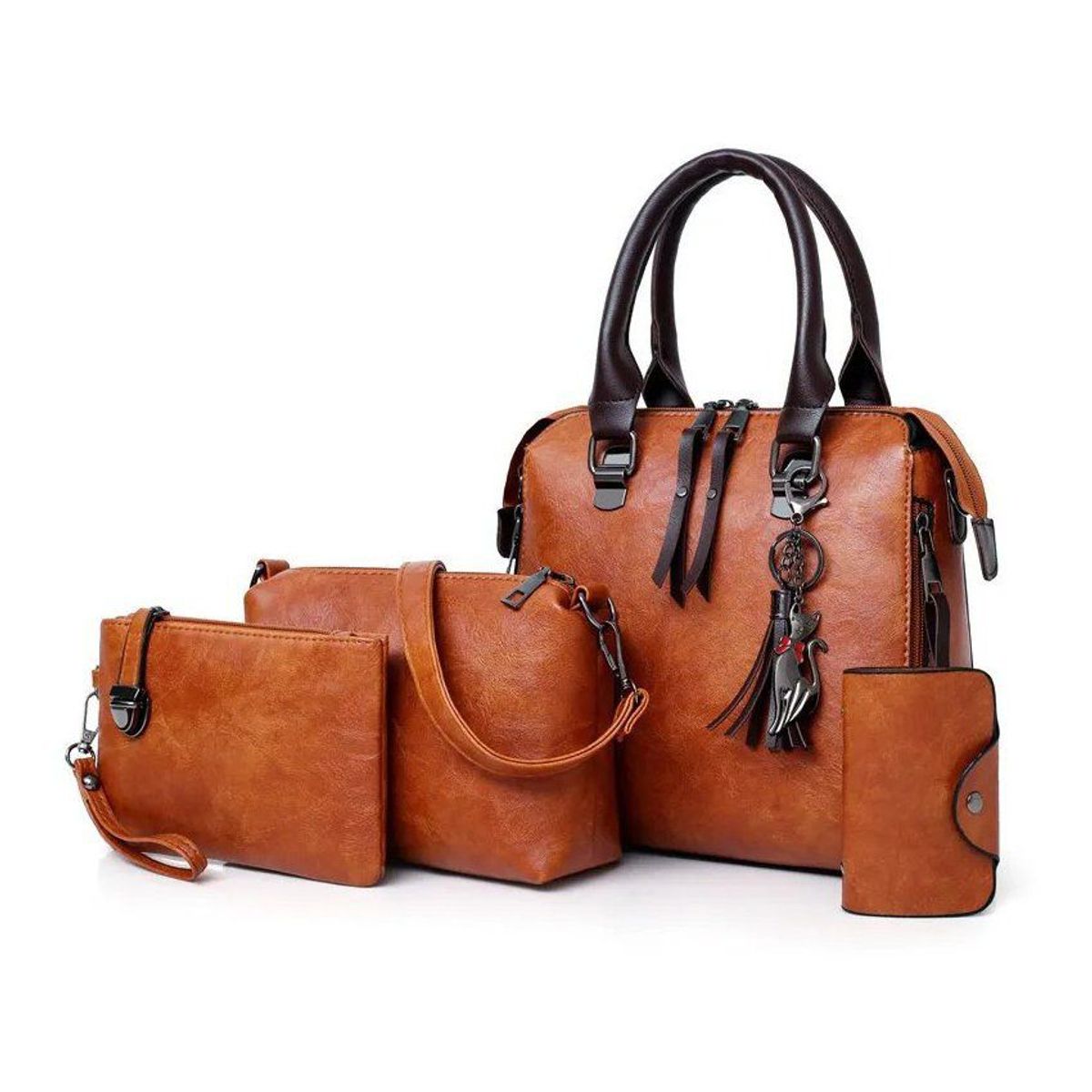 VATYERTY - Set 4 bolsas moda mujer dama colgante gato borla versatil