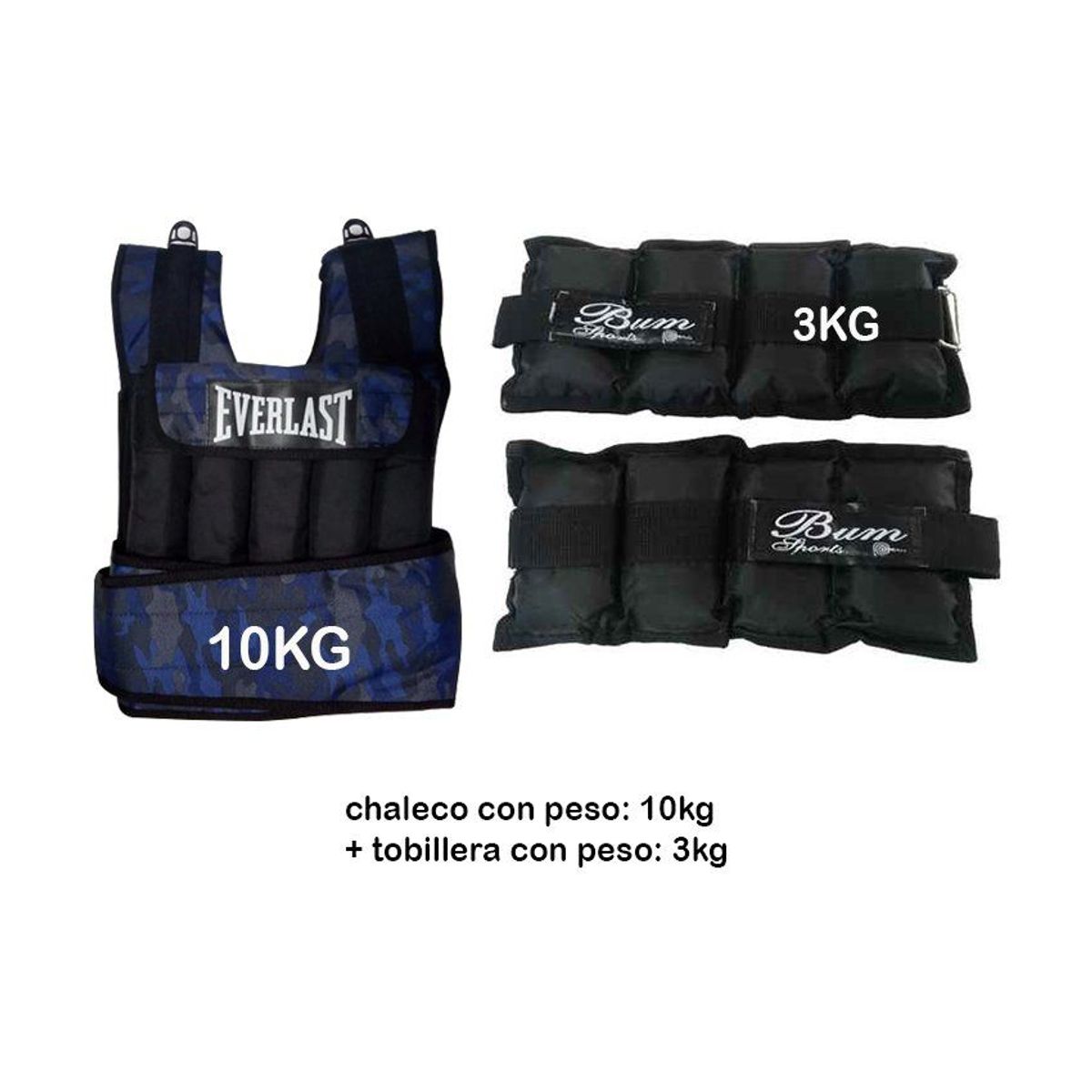 HOLGU - Chaleco de peso 10kg  tobillera 3kg