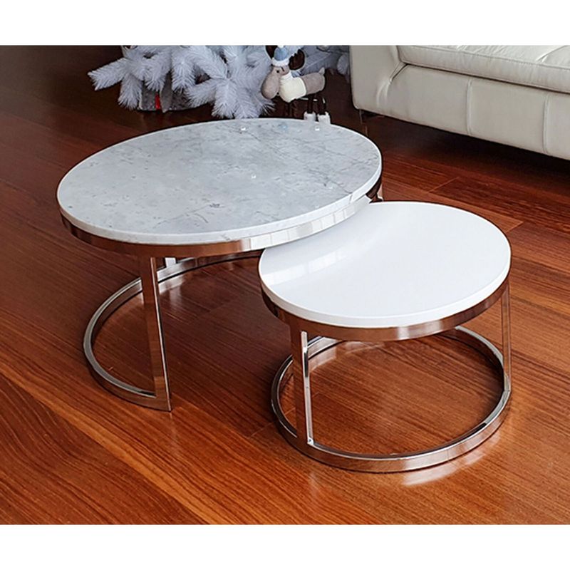 DECOR MESAS - Mesa de Centro Nido Frost - Mármol