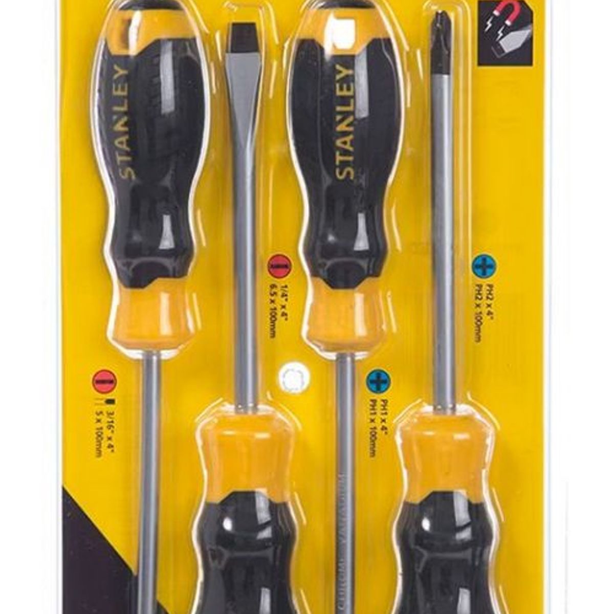 STANLEY - JUEGO 4 PIEZAS DESARMADOR CUSHION GRIP 60-040 STANLEY