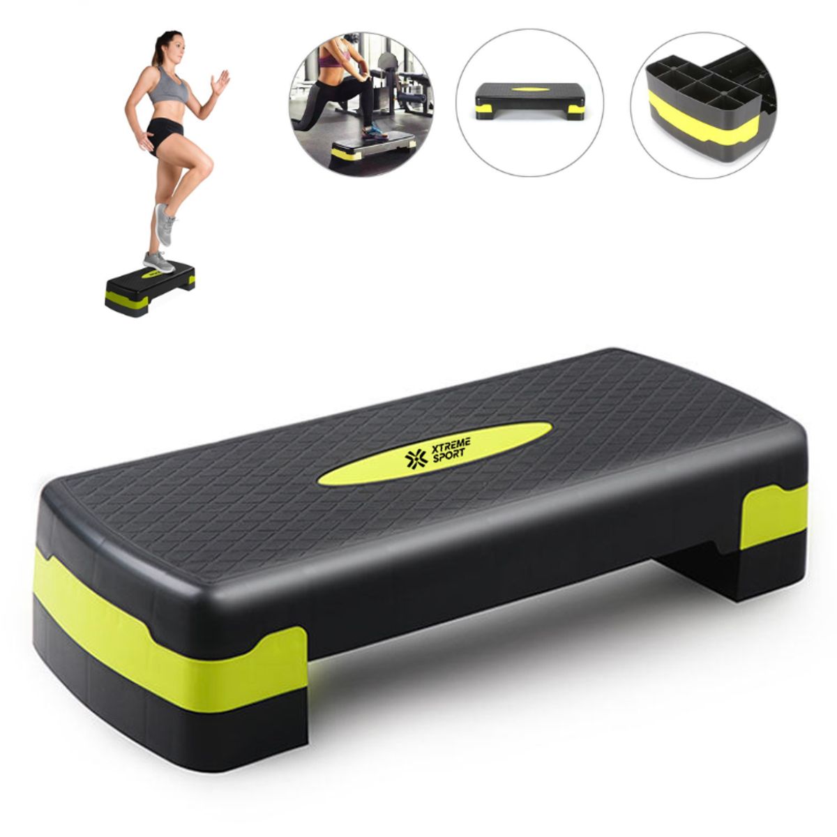 XTREME SPORT - Step Aerobico ajustable 2 niveles Antideslizante