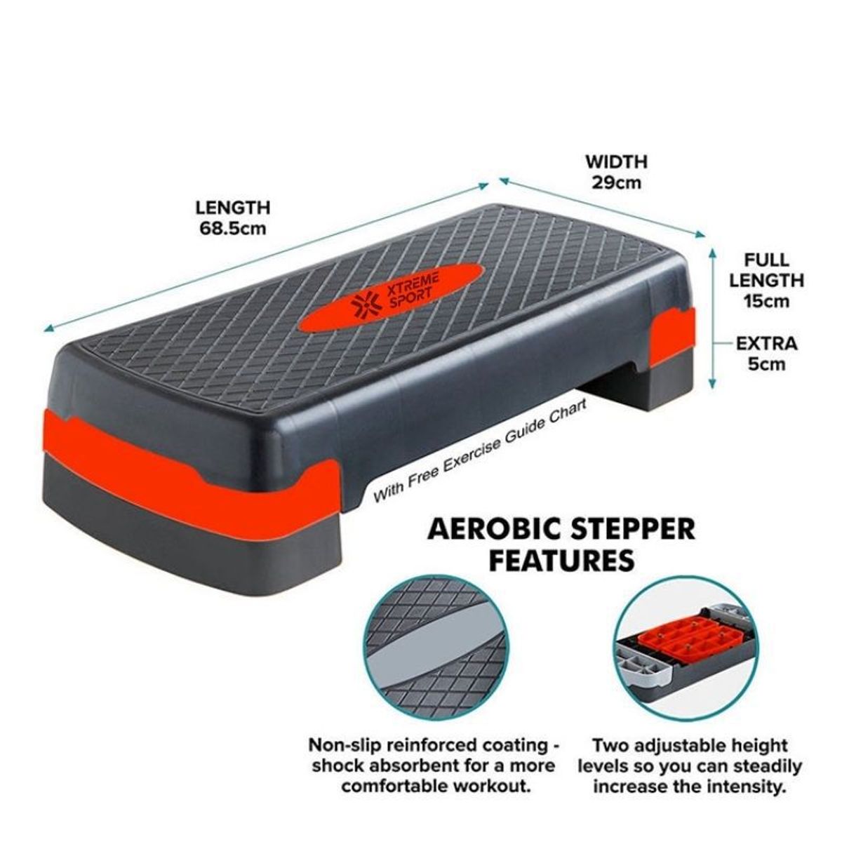 XTREME SPORT - Step Aerobic 2 niveles de Entrenamiento