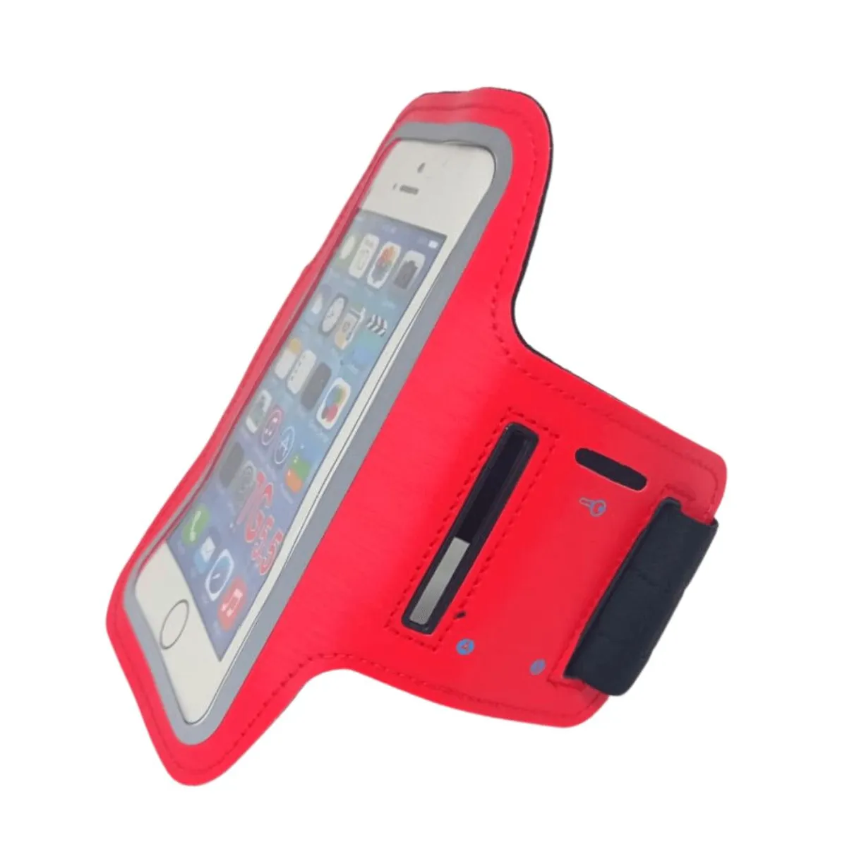 GENERICO - Bracera Deportiva Armband Ajustable Para Celular 6 Pulgadas Rojo