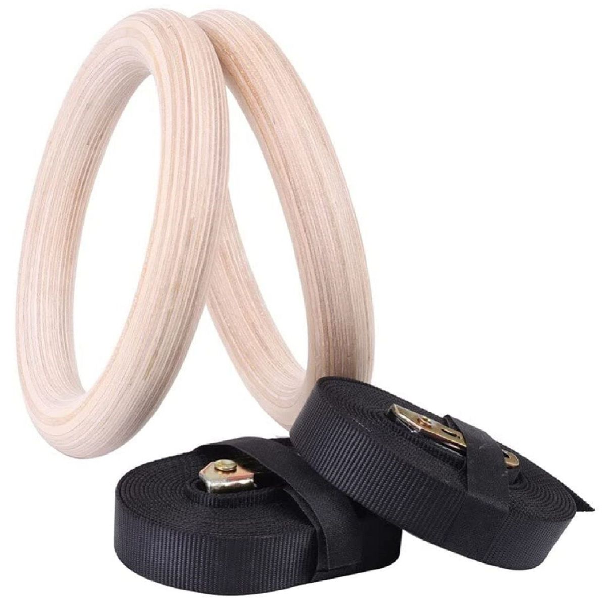 ALPHA GYM - Anillas de gimnasia Aros de madera solida profesional