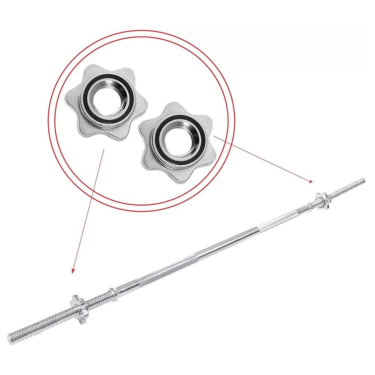 HOLGU - Barra Recta Cromada Pesas  1.20cm + almohadilla protectora