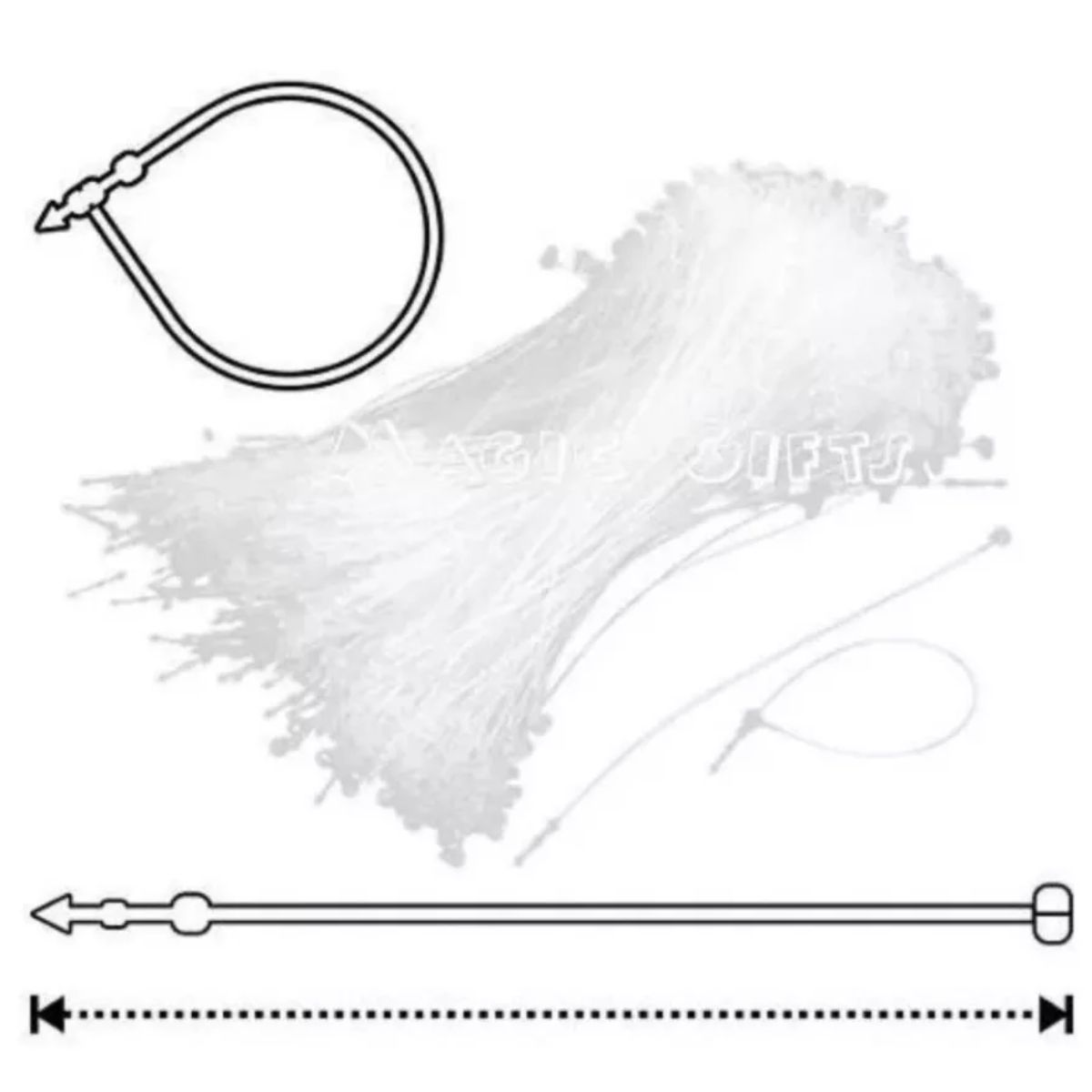 GENERICO - 5000 Precintos - Cinchos De Seguridad De Plástico Loop Pins