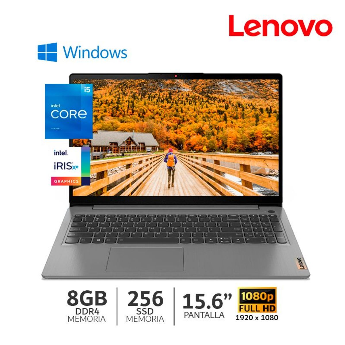 LENOVO - Laptop Lenovo IdeaPad 3 15ITL6 15.6 FHD Ci5-1155G7 , 8GB DDR4-3200MHz/256gb SSD/ Wind - 82H802WPLM