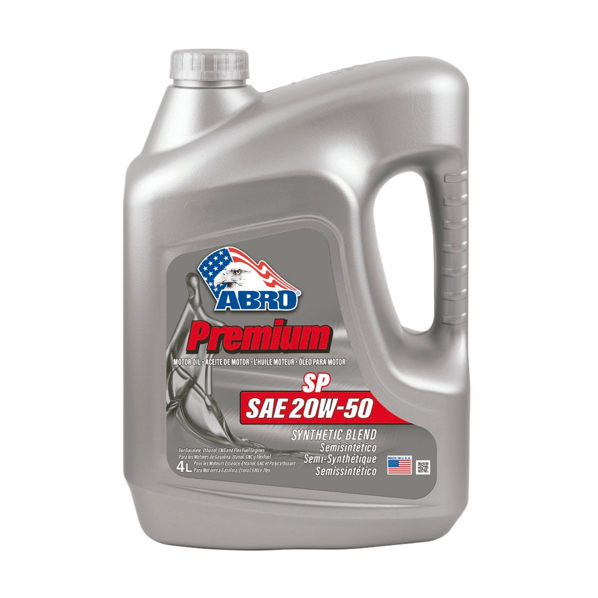 ABRO - Aceite Lubricante para Motor Semi Sintético 20W50 SP 4L