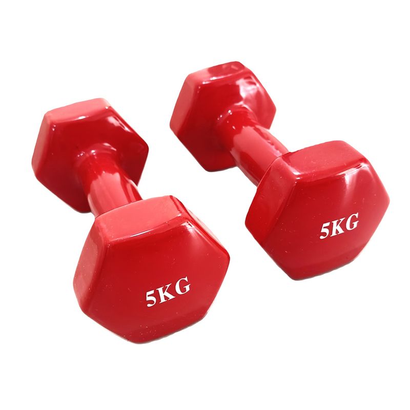 GENERICO - Par de Pesas mancuernas de vinil 5KG