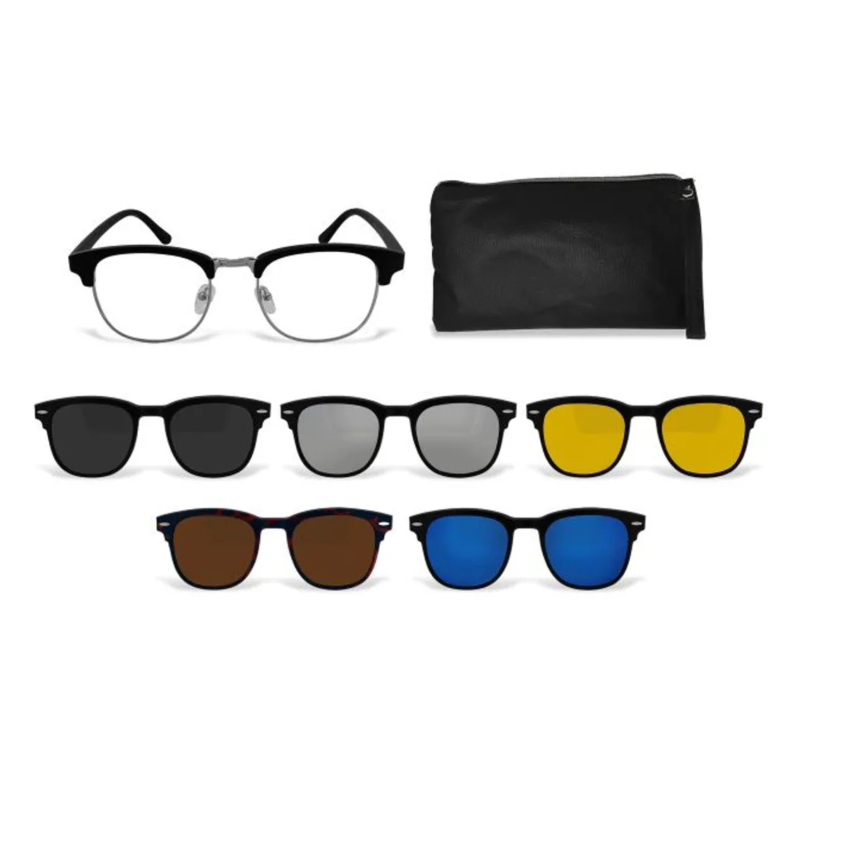 GENERICO - LENTES DE SOL 6 EN 1 VINTAGE. MODELO 2218