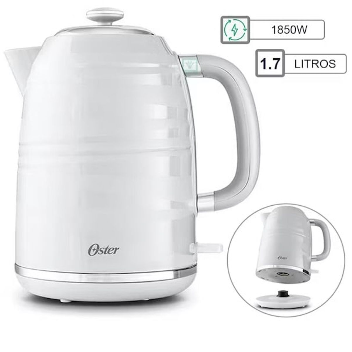 OSTER - Hervidor eléctrico 1.7 litros blanco BVSTKT4177W