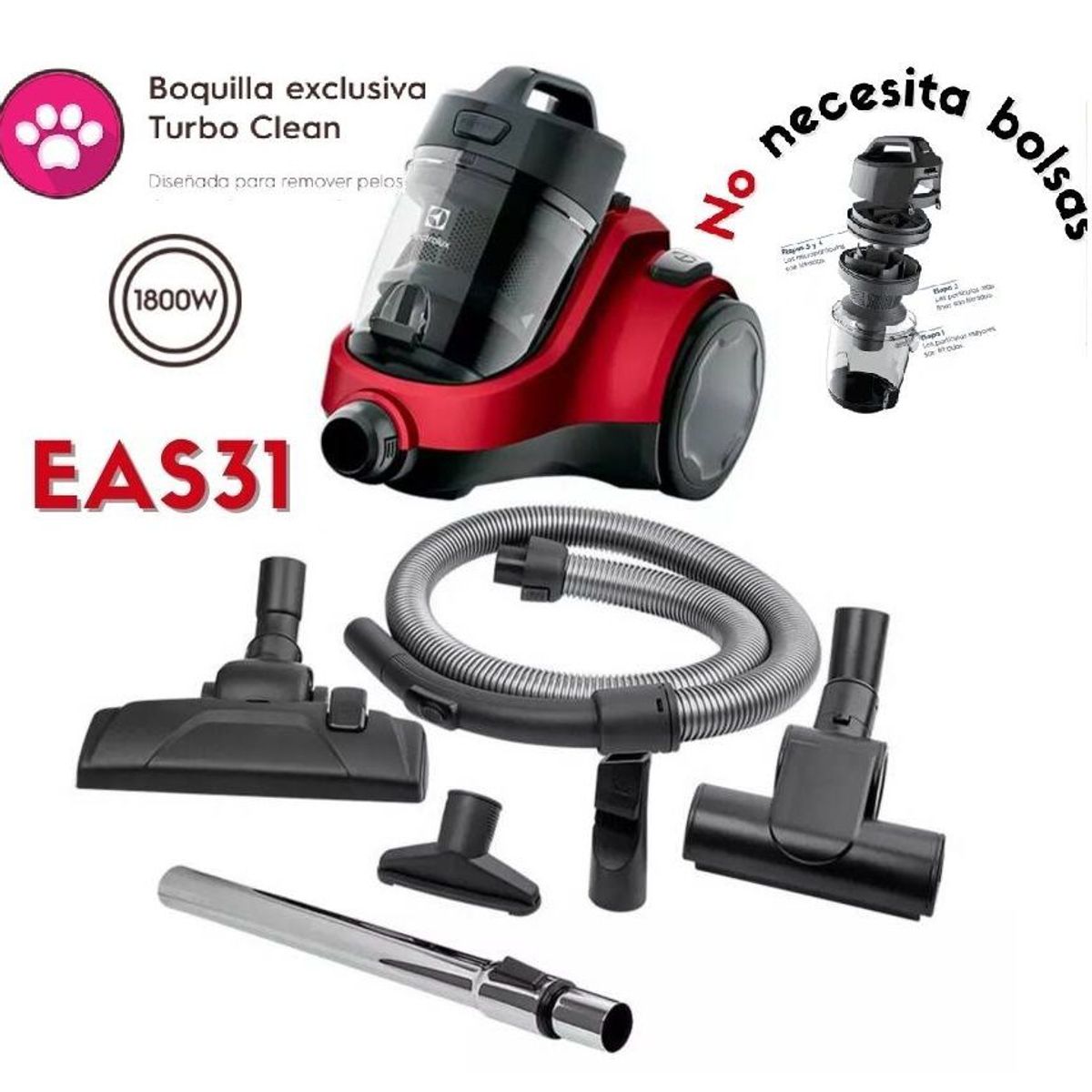 ELECTROLUX - Aspiradora electrolux eas31 de tanque 18000w