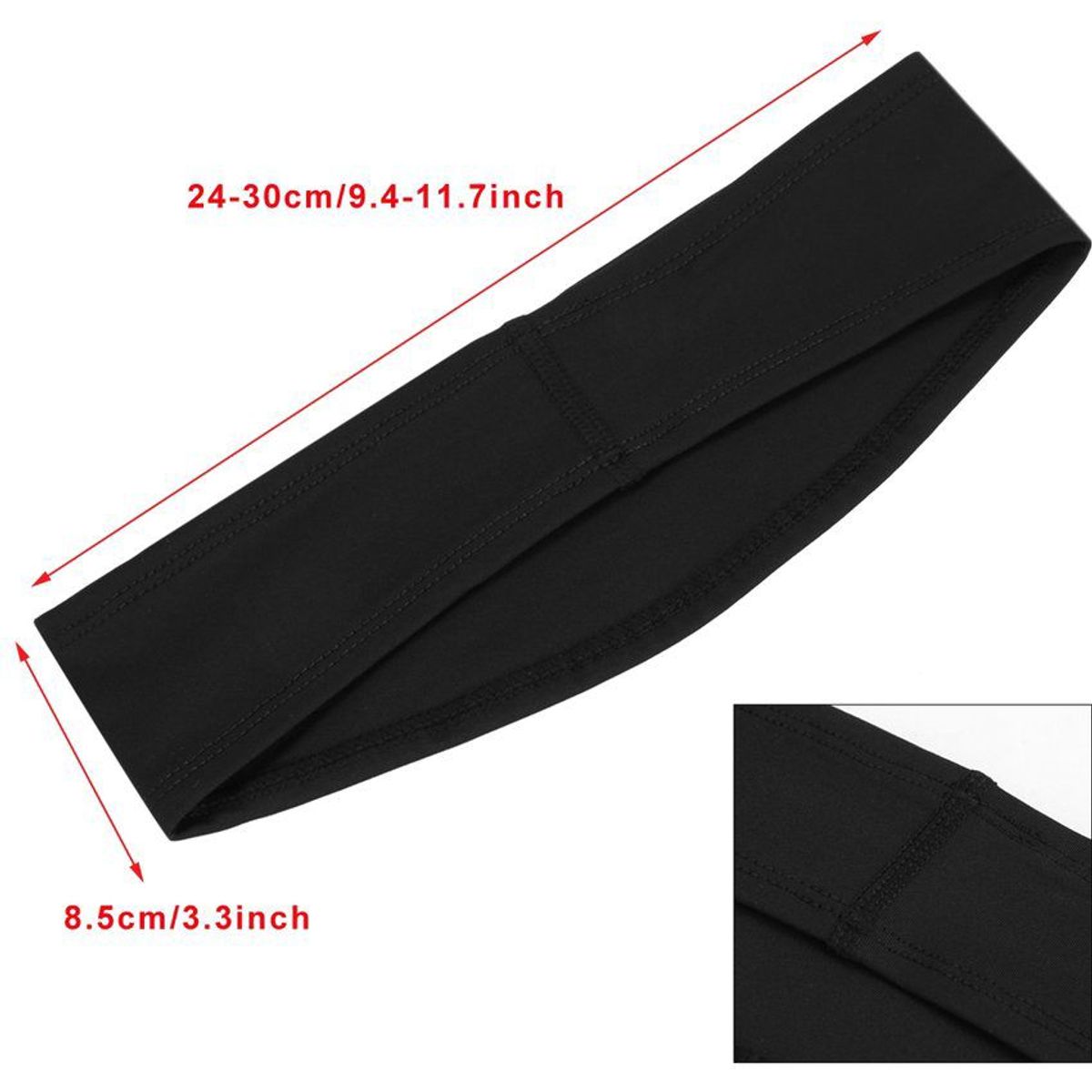 VATYERTY - Cinta cabeza deportes banda sudor transpirable suave negro