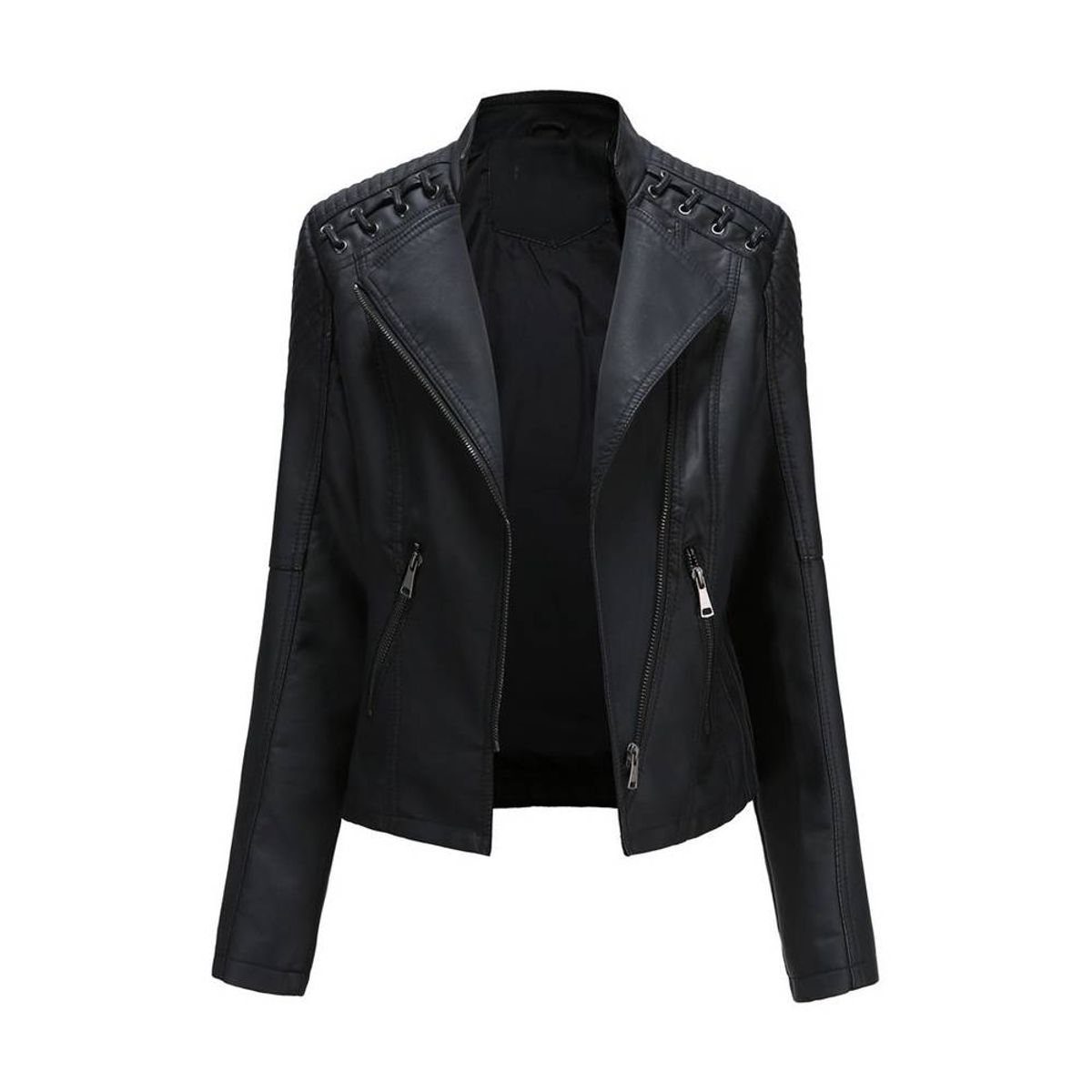 BLWOENS - Chaqueta de PU con cuello sastre mujer