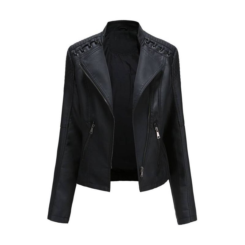 BLWOENS - Chaqueta de PU con cuello sastre mujer