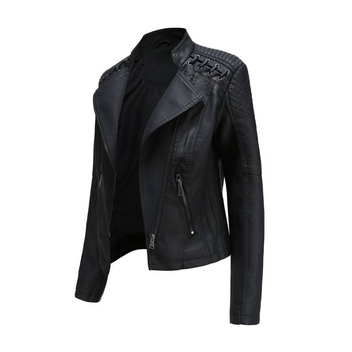 BLWOENS - Chaqueta de PU con cuello sastre mujer