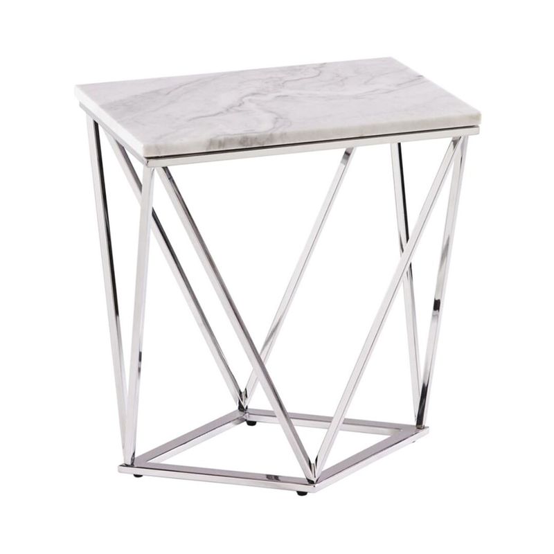 DECOR MESAS - Mesa Lateral Silvery Rectangular - Mármol