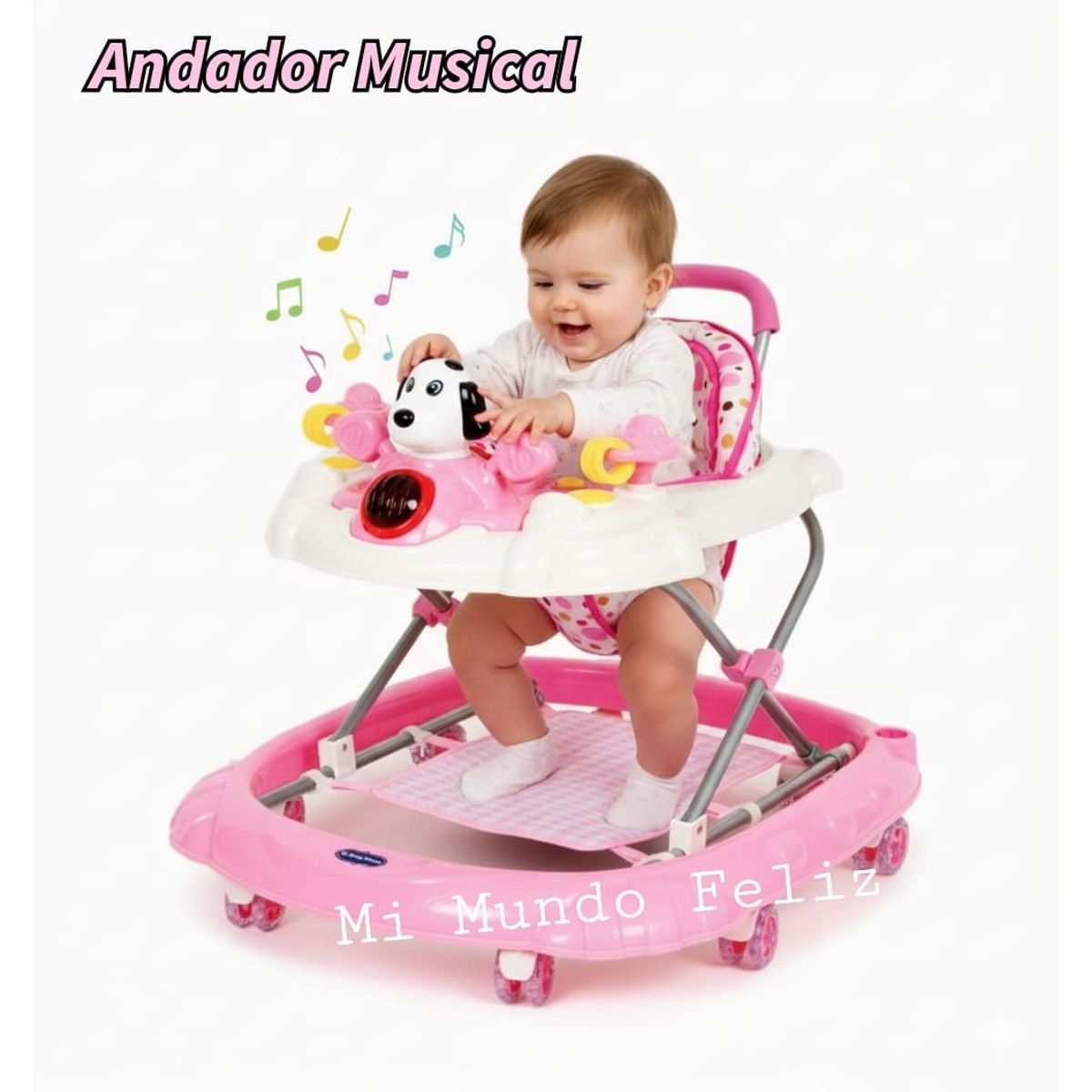 BABY HAPPY - Andador para Bebe Perrito Plegable Tablero Musical Ven aqui