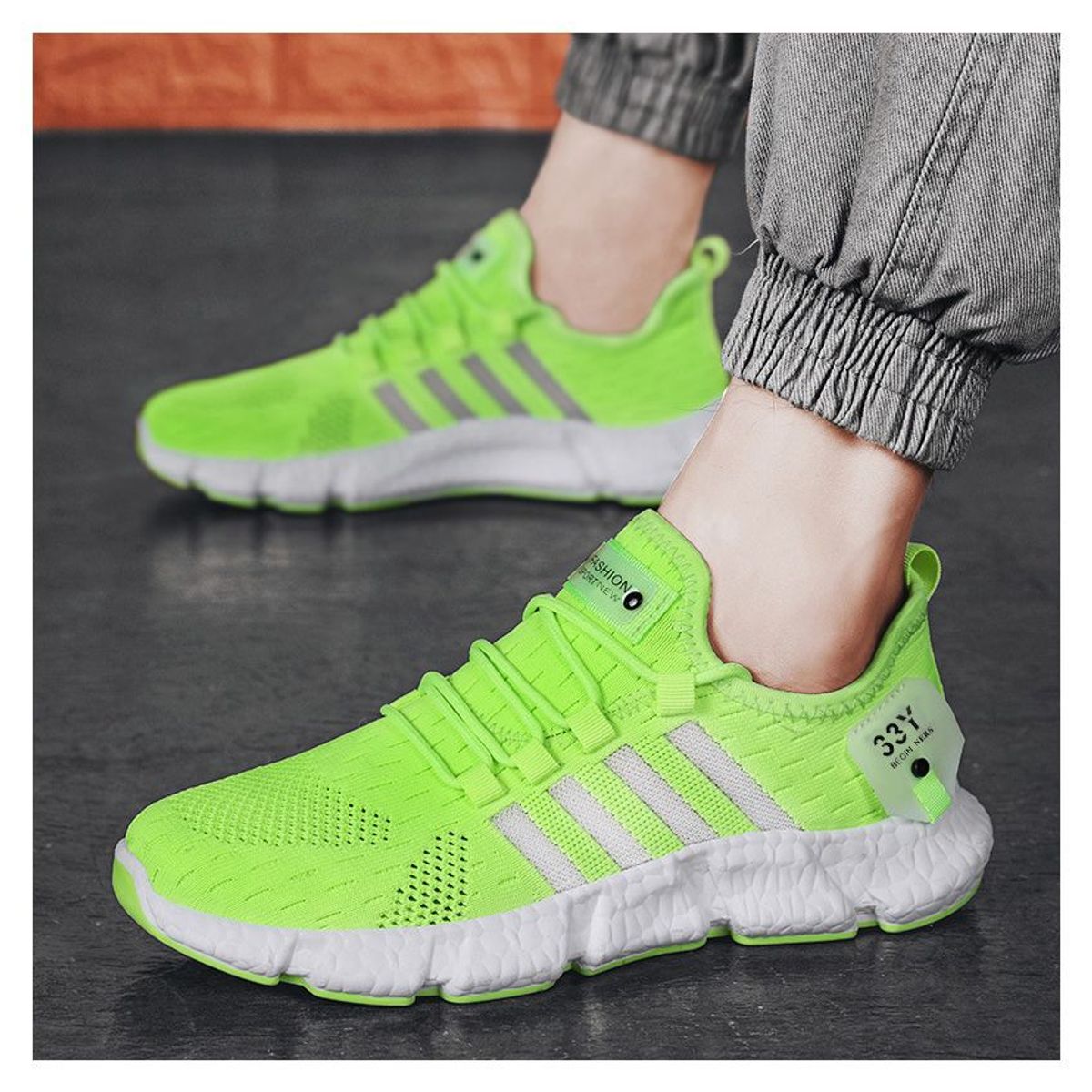 BLWOENS - Zapatos hombre casuales zapatillas -verde_.