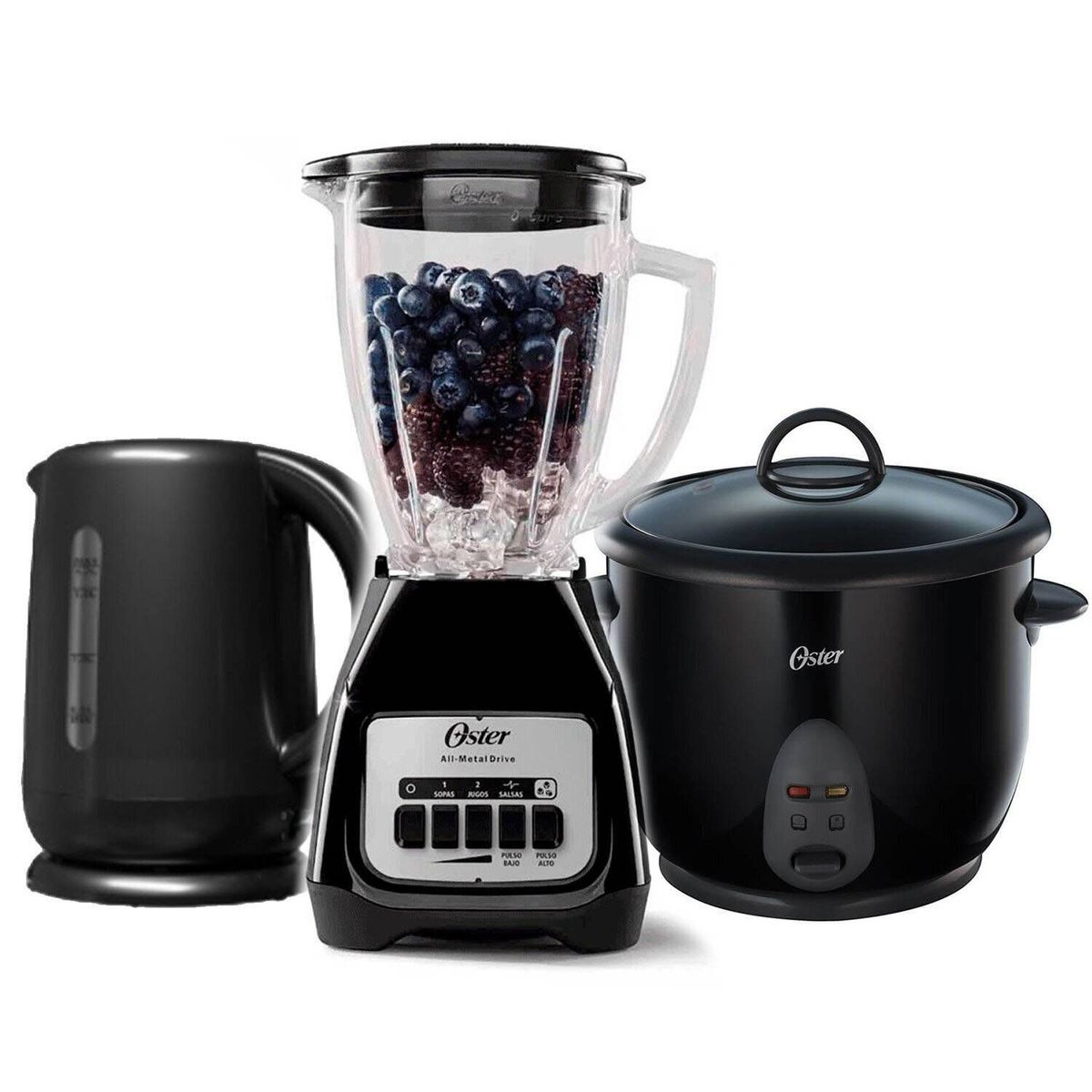 OSTER - Tricombo licuadora 1.5l + olla 10 tzs + hervido