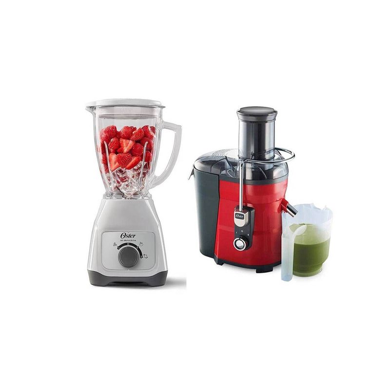 OSTER - Licuadora 1.5l blanca + extractor de jugos