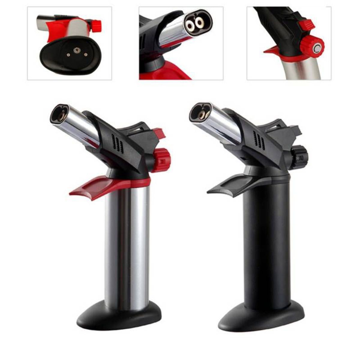 GENERICO - Soplete Flameador Profesional Cocina Recargable Doble Cañon