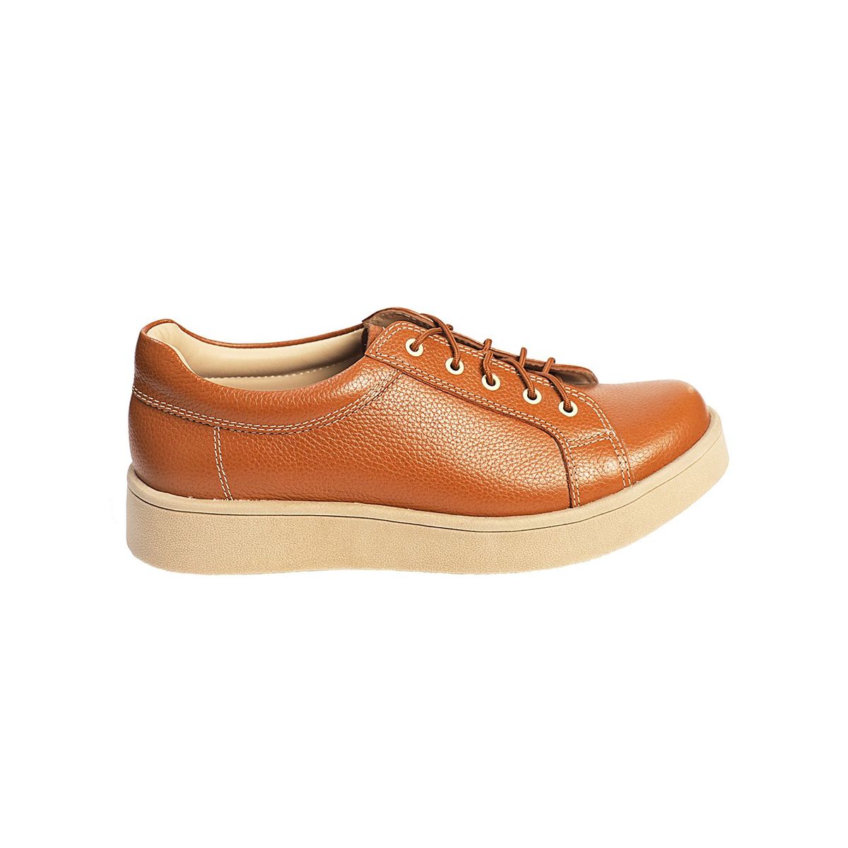 ESTODAS - Zapatilla de Cuero para Mujer Estodas Sneaker 2C Natural Minifloater