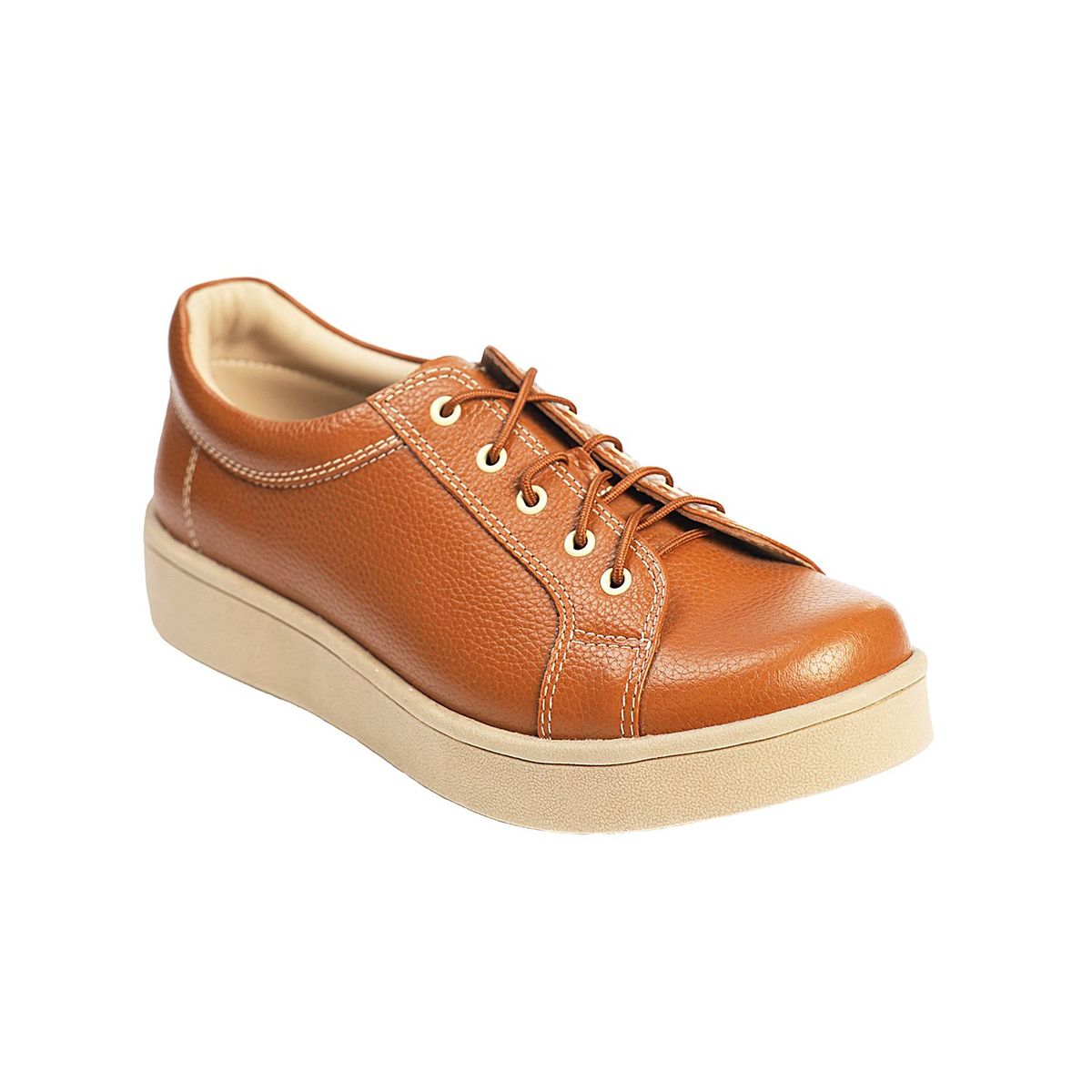 ESTODAS - Zapatilla de Cuero para Mujer Estodas Sneaker 2C Natural Minifloater