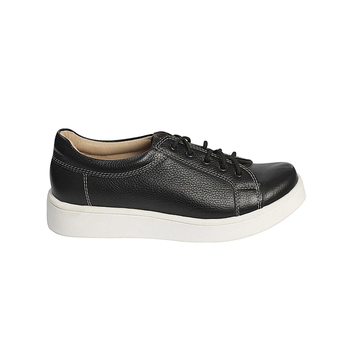 ESTODAS - Zapatilla de Cuero para Mujer Estodas Sneaker 2C Negro Minifloater