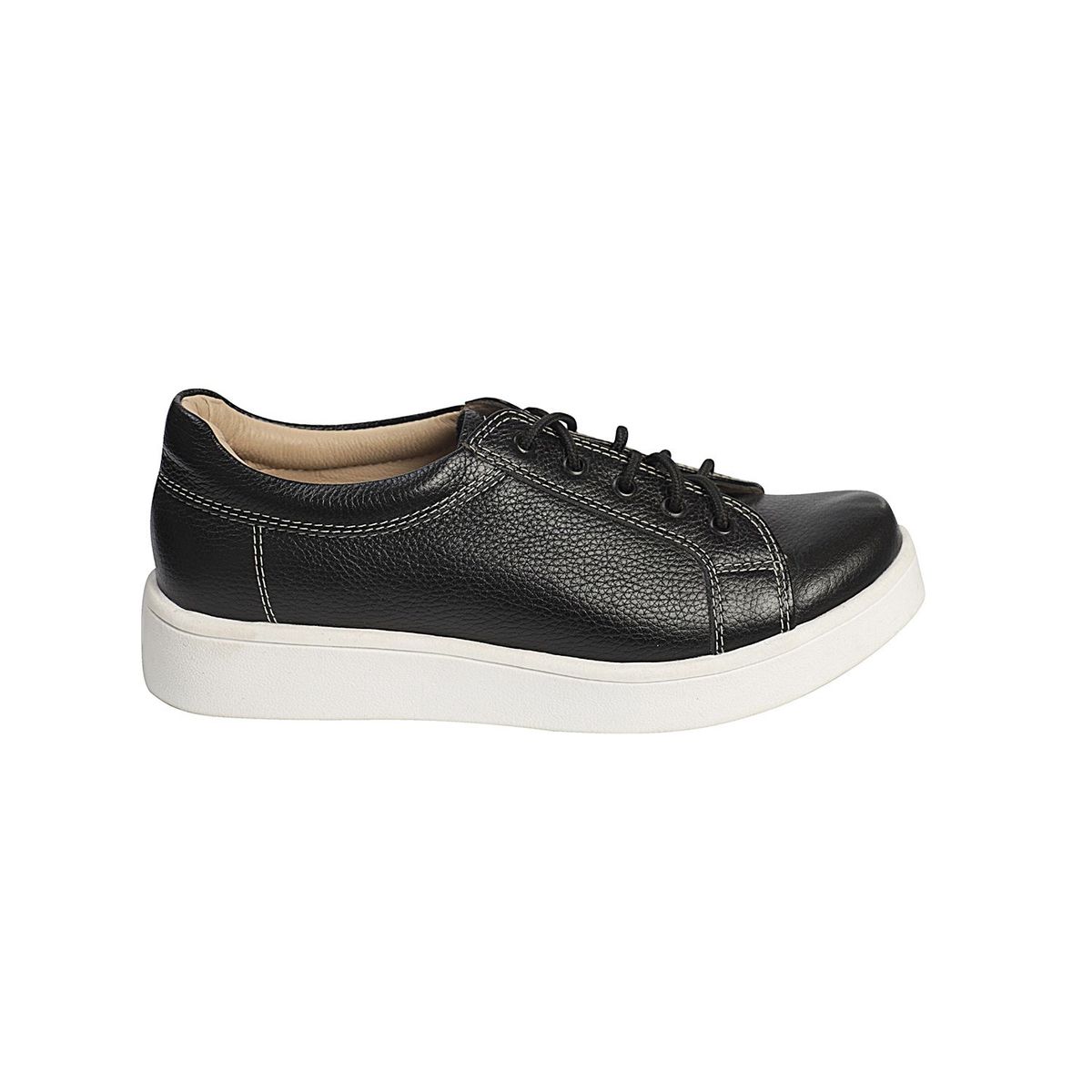 ESTODAS - Zapatilla de Cuero para Mujer Estodas Sneaker 2C Negro Minifloater