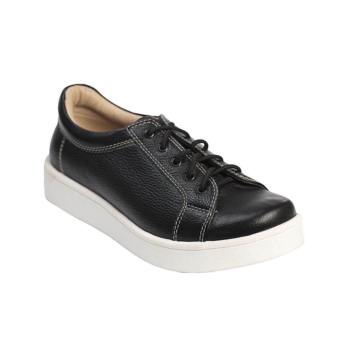 ESTODAS - Zapatilla de Cuero para Mujer Estodas Sneaker 2C Negro Minifloater