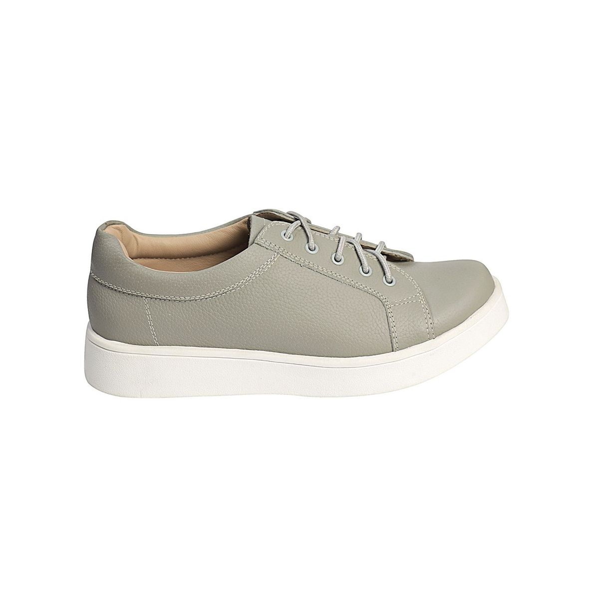 ESTODAS - Zapatilla de Cuero para Mujer Estodas Sneaker 2C Gris Minifloater.