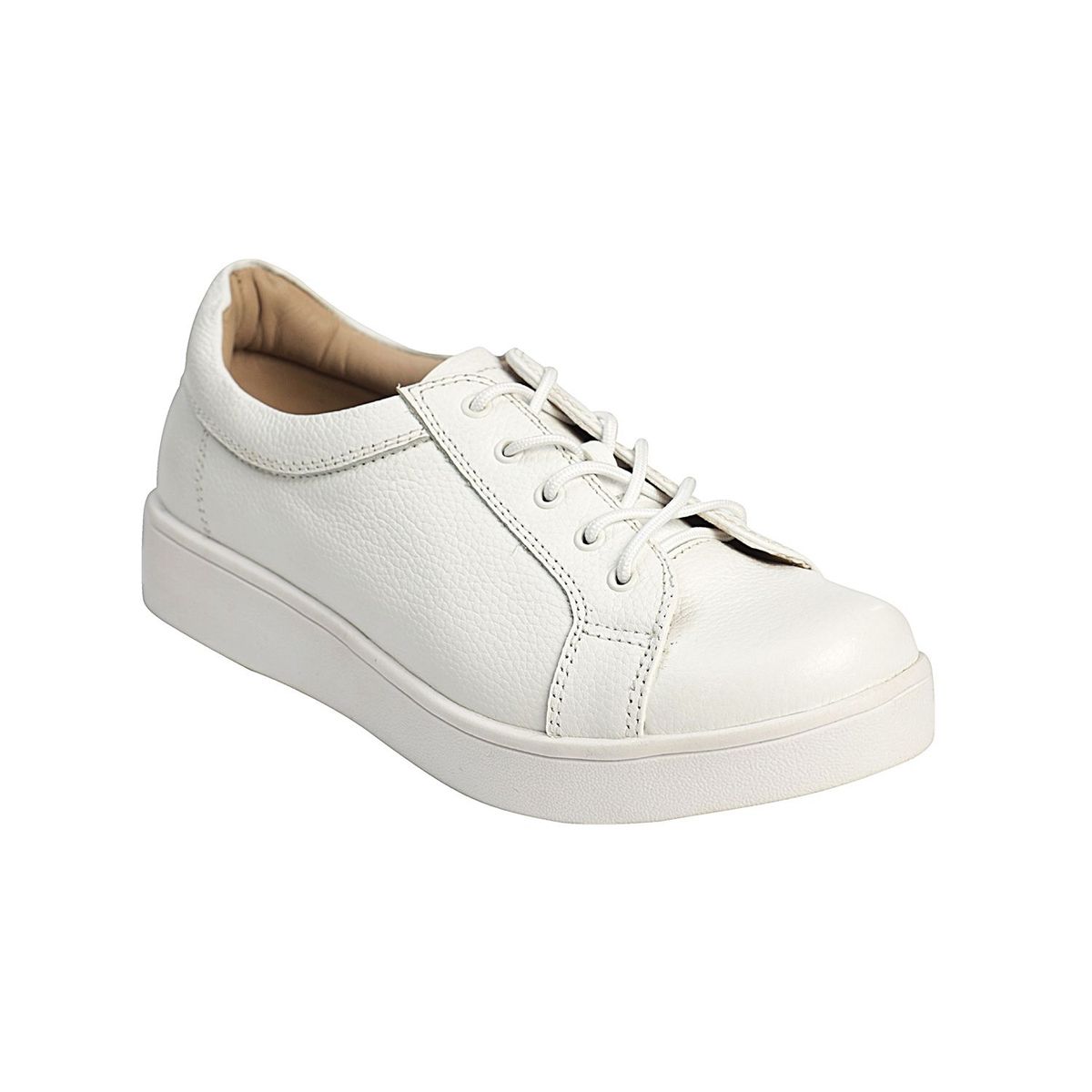 ESTODAS - Zapatilla de Cuero para Mujer Estodas Sneaker 2C Blanco Minifloater