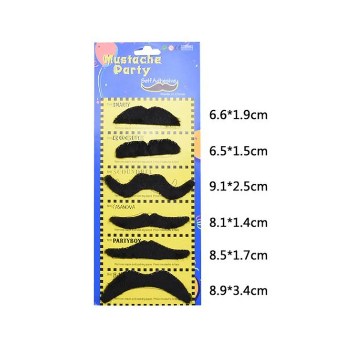 GENERICO - Set x 6 bigotes falsos autoadhesivos Halloween