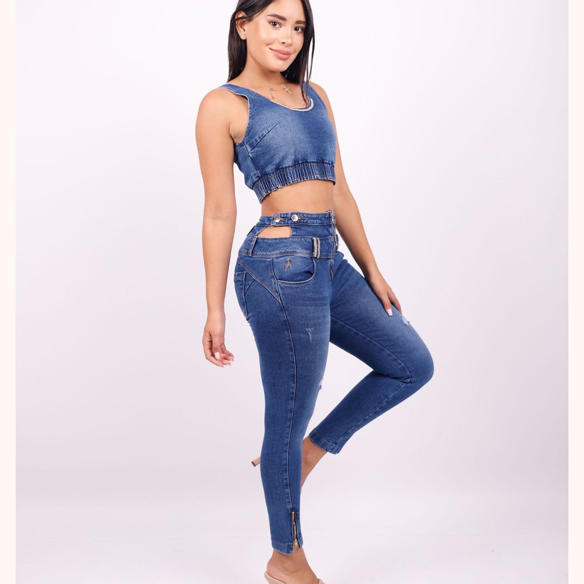 BENCUS JEANS - Conjunto Total Denim Top  Pantalon jeans